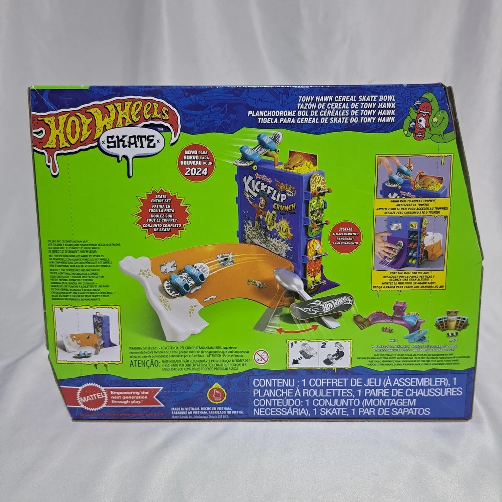 Hot Wheels‎ Skate Tony Hawk Cereal Skate Bowl Fingerboard Set New For 2024